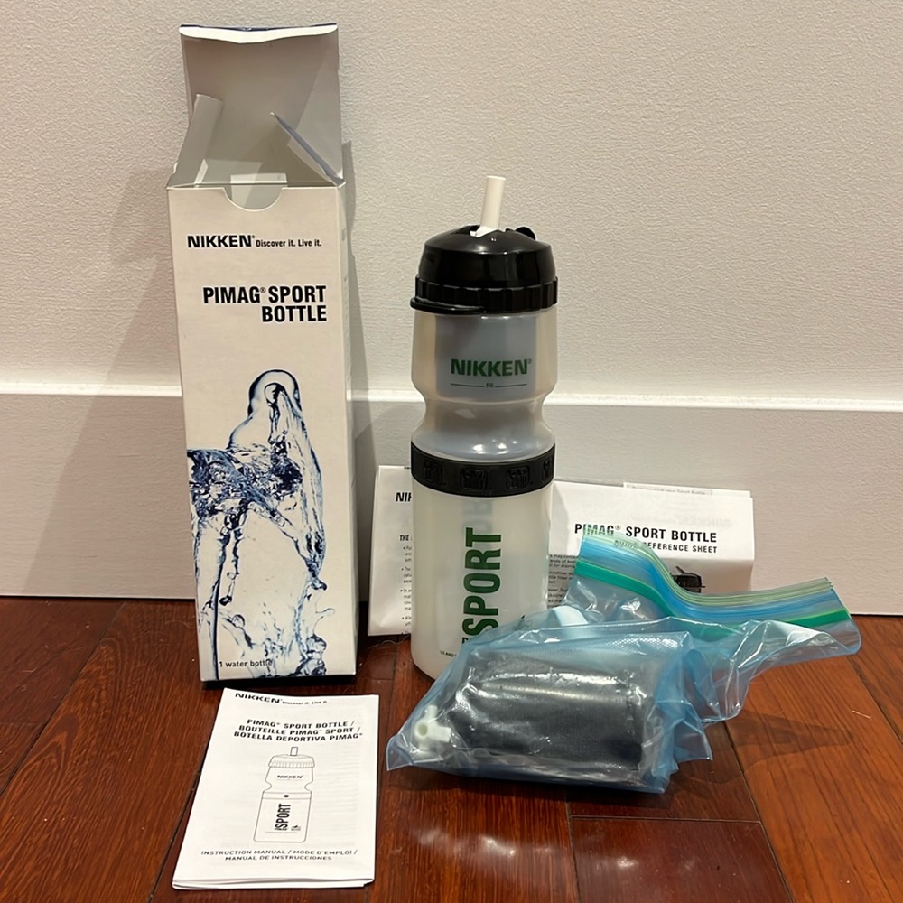 Nikken PiMag sport water bottle with internal water filter and magnetic therapy